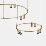 Auroom Round Curated Solid Brass Chandelier – macro detail view #1