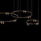 Auroom Round Curated Solid Brass Chandelier – full fixture elevation view