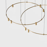 Auroom Round Curated Solid Brass Chandelier – dimensional scale reference