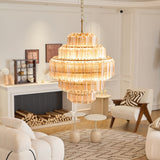 Aurum Cascade Glass Curated Amber Art Glass Chan installed in residential dining space