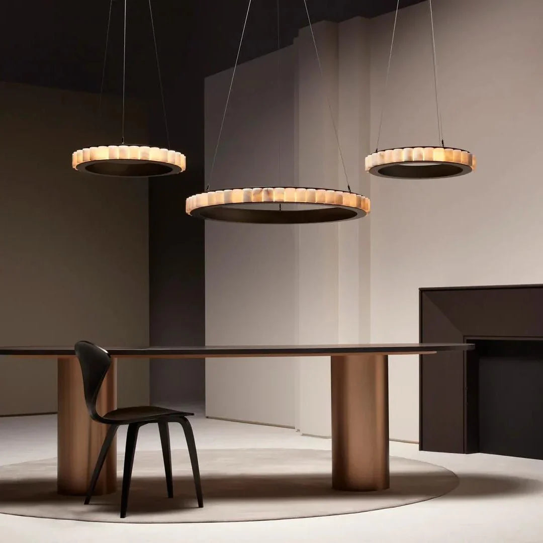 JINSHE Natural Spanish Alabaster Avalon Chandelier | Wabi Sabi Lighting Chandelier - product image