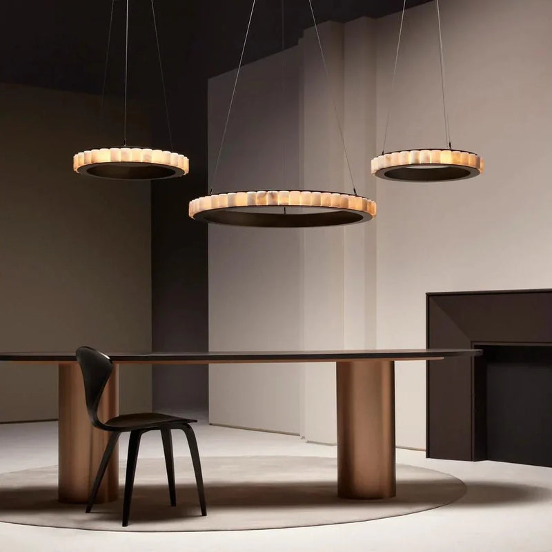 JINSHE Natural Spanish Alabaster Avalon Chandelier | Wabi Sabi Lighting Chandelier - product image