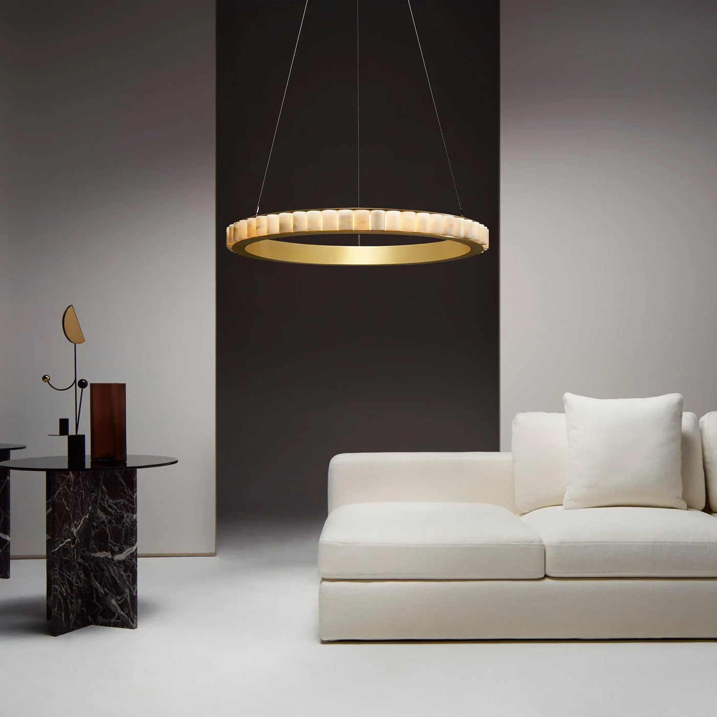 JINSHE Natural Spanish Alabaster Avalon Chandelier | Wabi Sabi Lighting Chandelier - product image