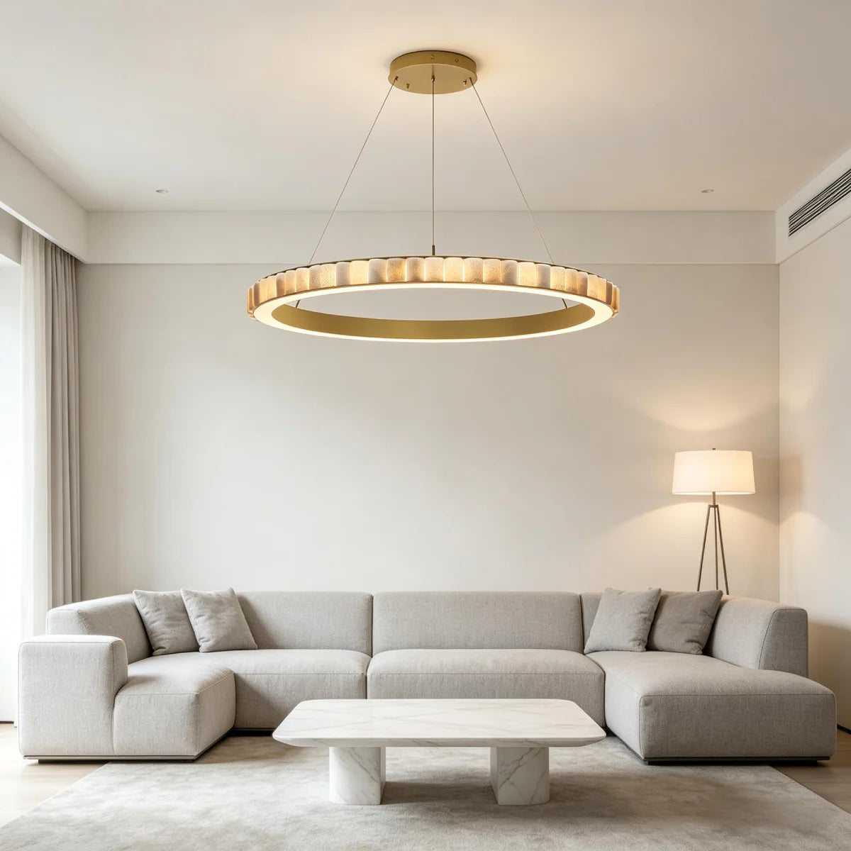 JINSHE Natural Spanish Alabaster Avalon Chandelier | Wabi Sabi Lighting Chandelier - product image