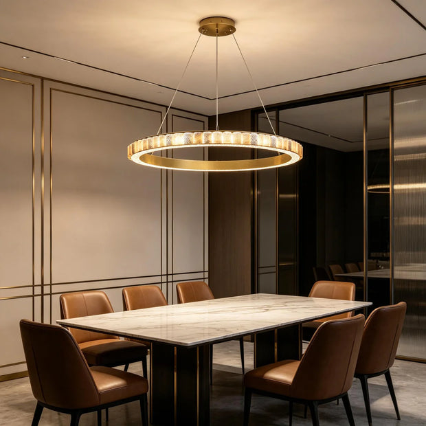 Natural Spanish Alabaster Avalon Chandelier | Wabi Sabi Lighting | JINSHE