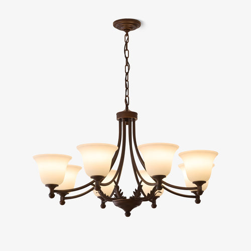 Aveline Bloom Curated Mouth-Blown Frosted Glass – Mouth-Blown Frosted Glass Chandelier