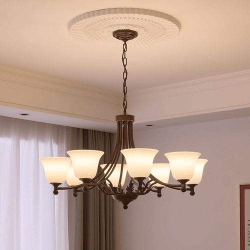 Aveline Bloom Curated Mouth-Blown Frosted Glass installed in residential dining space
