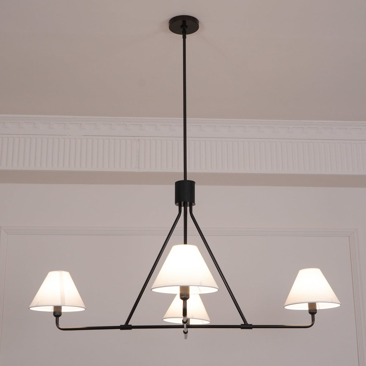 Axis Curated Solid Brass Chandelier – side angled contour profile