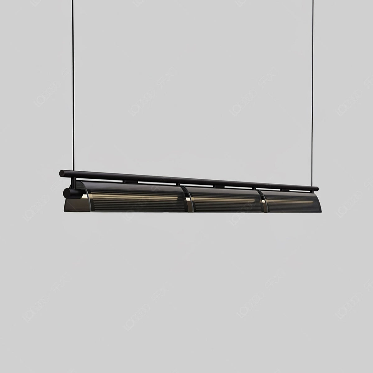 Axya Island Curated Optical Acrylic Chandelier – illuminated warm ambiance setting