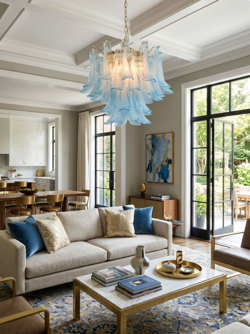 Azure Drift Glass Curated Mouth-Blown Frosted Gl