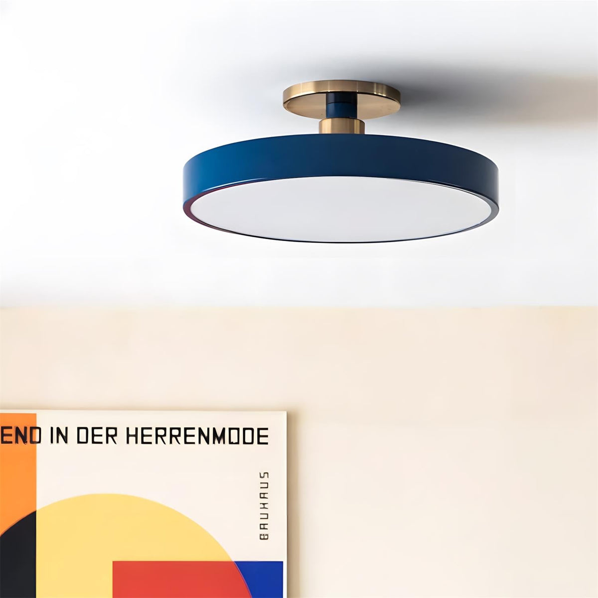 Azure Plate Curated Solid Brass Flush Mount Ceil – handcrafted surface texture