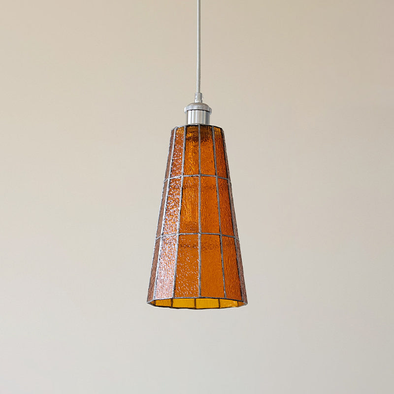 Azurielle Curated Amber Art Glass Pendant Light – W 17cm x H 29cm  W 6.7 x H 11.4 finish configuration