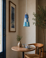 Azurielle Curated Amber Art Glass Pendant Light – handcrafted surface texture