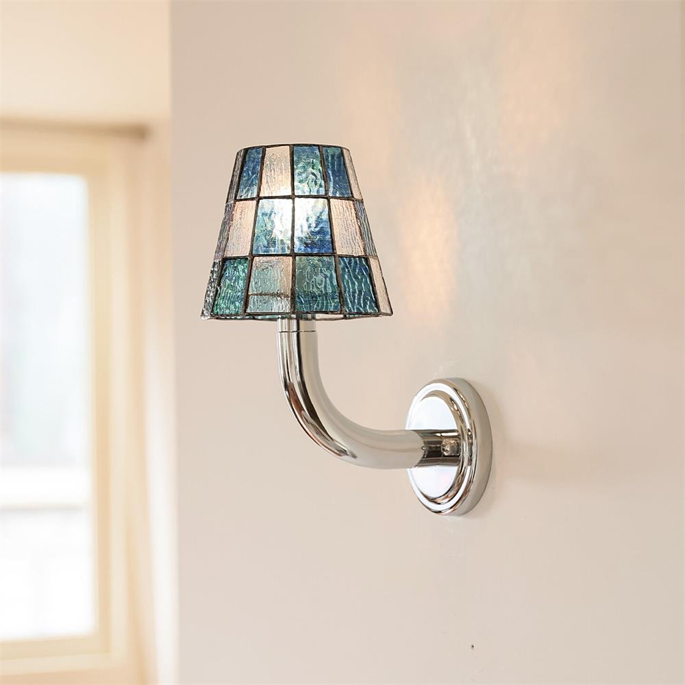 Azurielle Curated Amber Art Glass Wall Sconce – W 17cm x H 30cm  W 6.7 x H 11.8 finish configuration