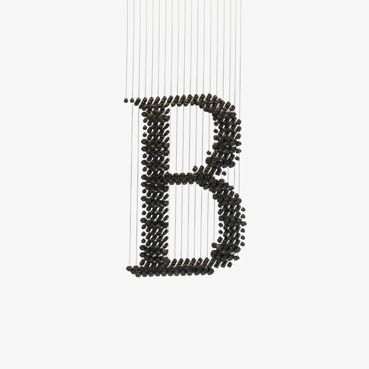 Charcoal Sculptural Chandelier (Model B) - Angle 1