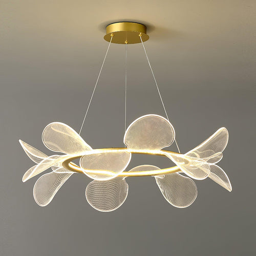 Bain Flying Flowers Curated Optical Acrylic Chan installed in residential dining space