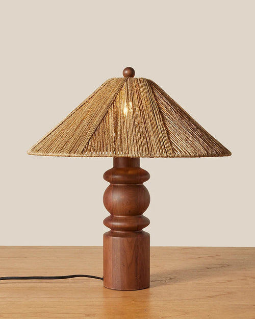 Balance Curated Solid Hardwood Table Lamp installed in residential dining space