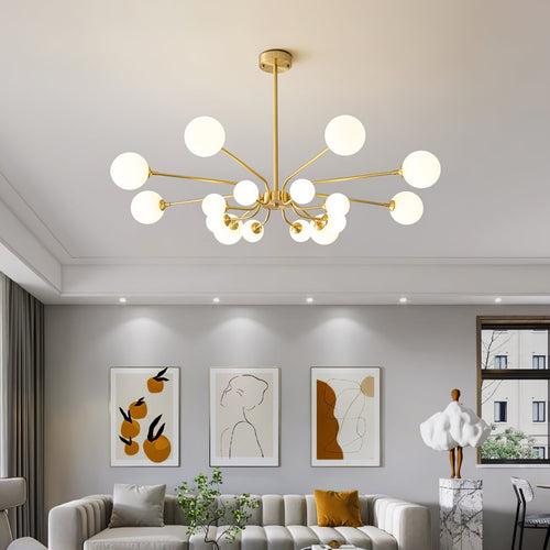 Balloon Ball Curated Mouth-Blown Frosted Glass C installed in residential dining space