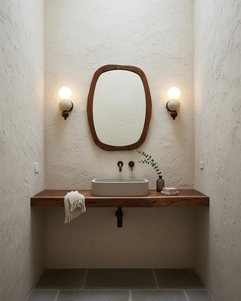 Balvano Curated Yellow Travertine Wall Sconce