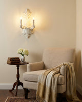 Barocelle Curated Iron & Glass Wall Sconce – spatial dining room perspective