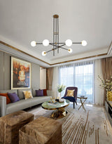 SI Curated Mouth-Blown Frosted Glass Chandelier – handcrafted surface texture