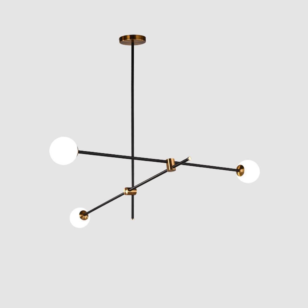 SI Curated Mouth-Blown Frosted Glass Chandelier – architectural ceiling profile #1