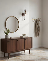 Beacon Curated Yellow Travertine Wall Sconce – handcrafted surface texture