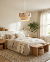 Beadelle Curated Iron & Glass Pendant Light – full fixture elevation view