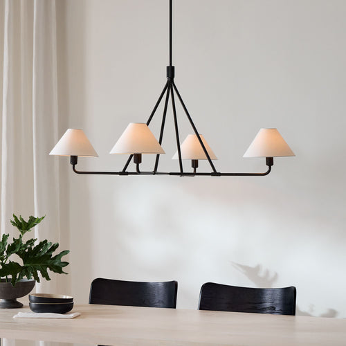 Axis Curated Solid Brass Chandelier installed in residential dining space