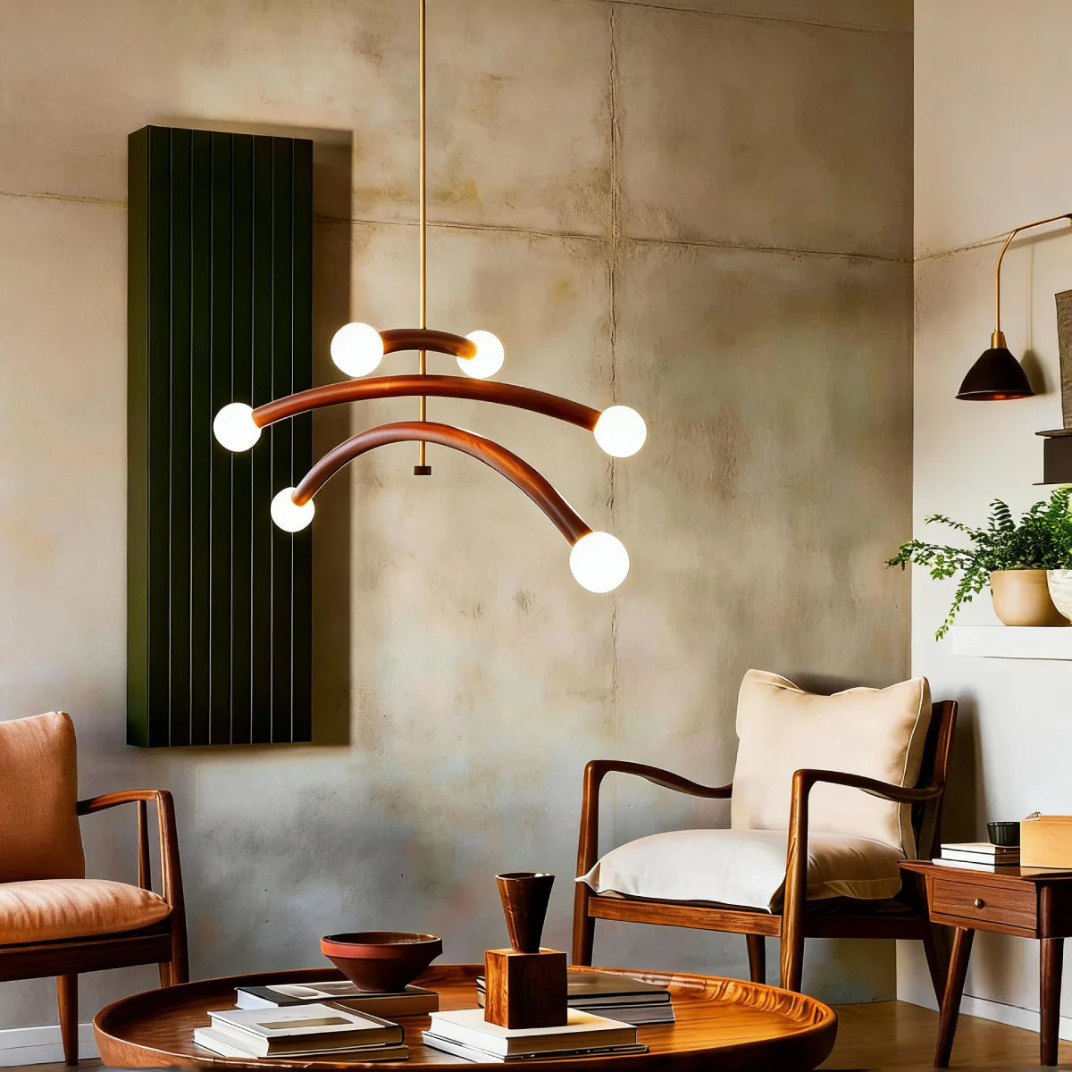 JINSHE Walnut organic modern chandelier | antique style for living room Chandelier - product image