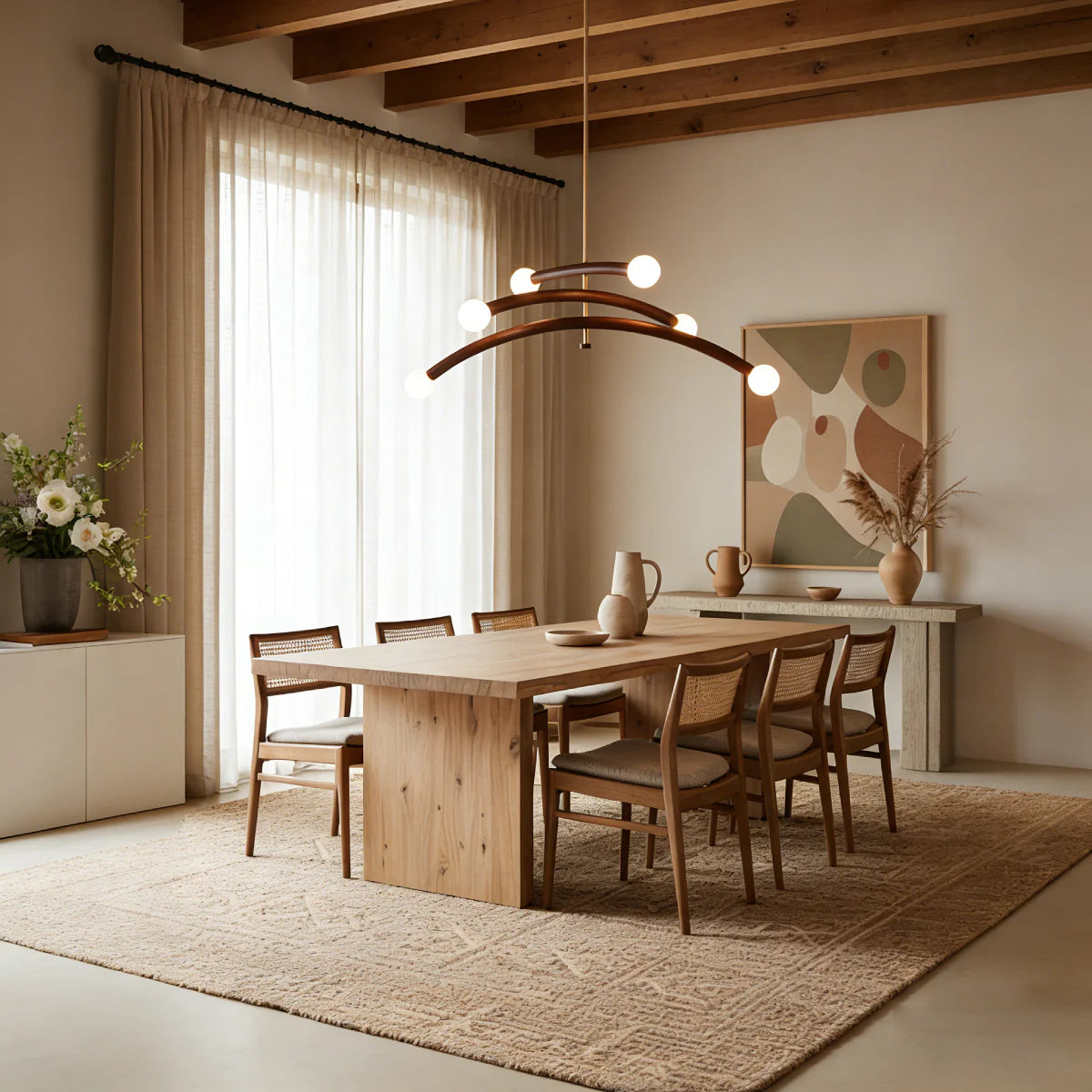 JINSHE Walnut organic modern chandelier | antique style for living room Chandelier - room scene