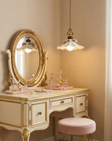 Bellarose Curated Solid Brass Pendant Light warm illuminated room view