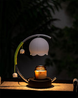 Bellia Candle Warmer Curated Iron & Glass Table – handcrafted surface texture