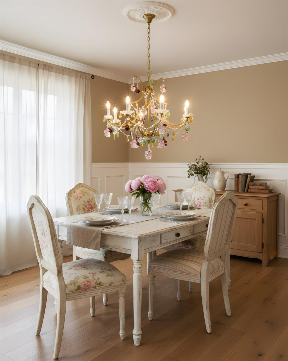 Beloria Curated Amber Art Glass Chandelier – handcrafted surface texture