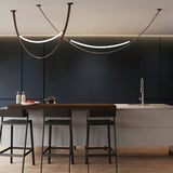 Belt Curated Iron & Glass Chandelier – side angled contour profile