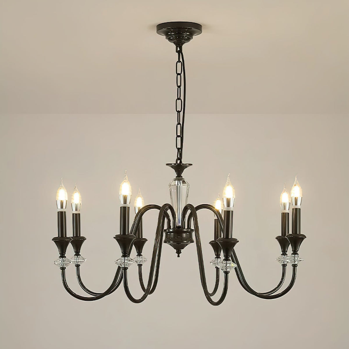 Noir Candelabra Chandelier – Ambient Illumination in Luxury Interior Setting View 18