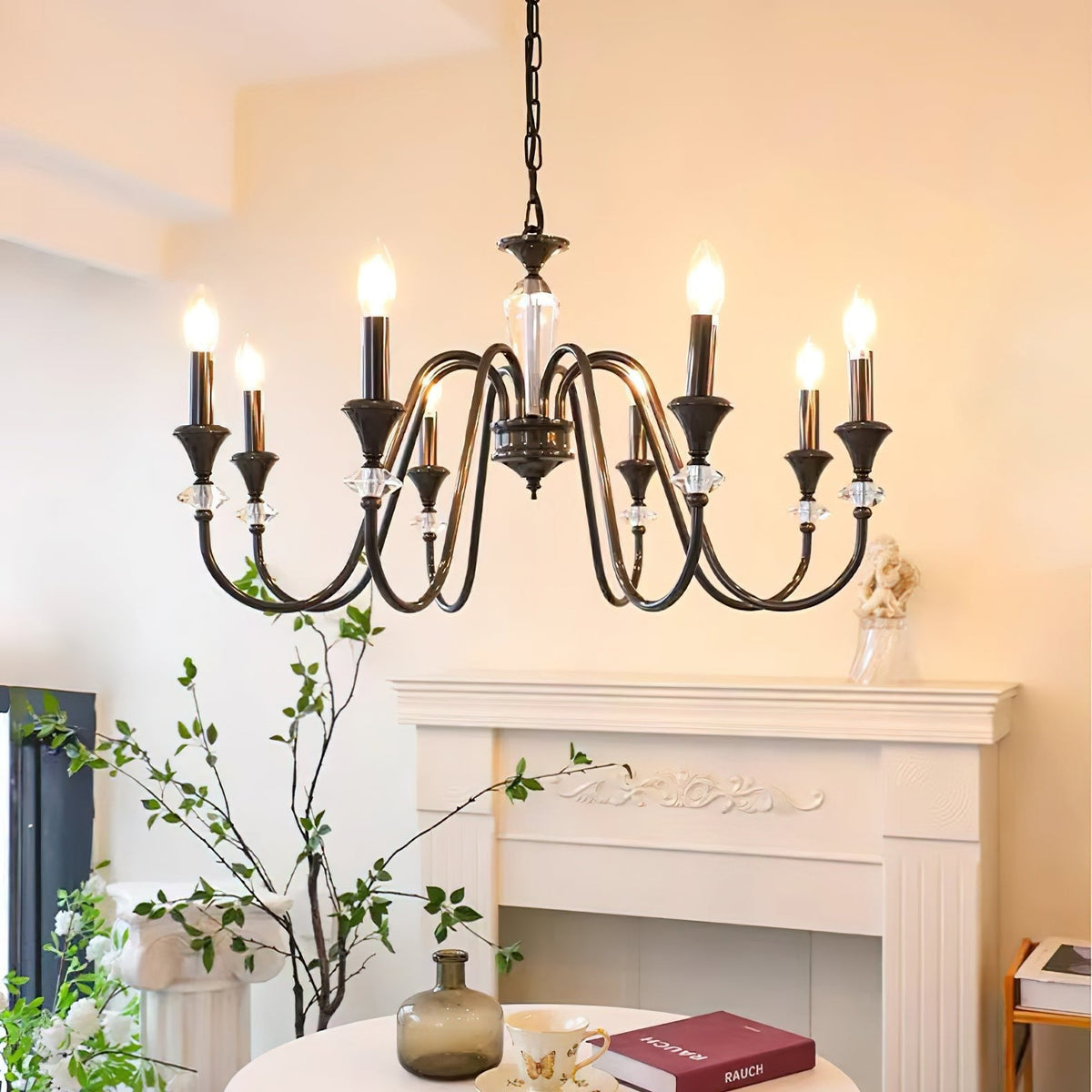 Noir Candelabra Chandelier – Ambient Illumination in Luxury Interior Setting View 8