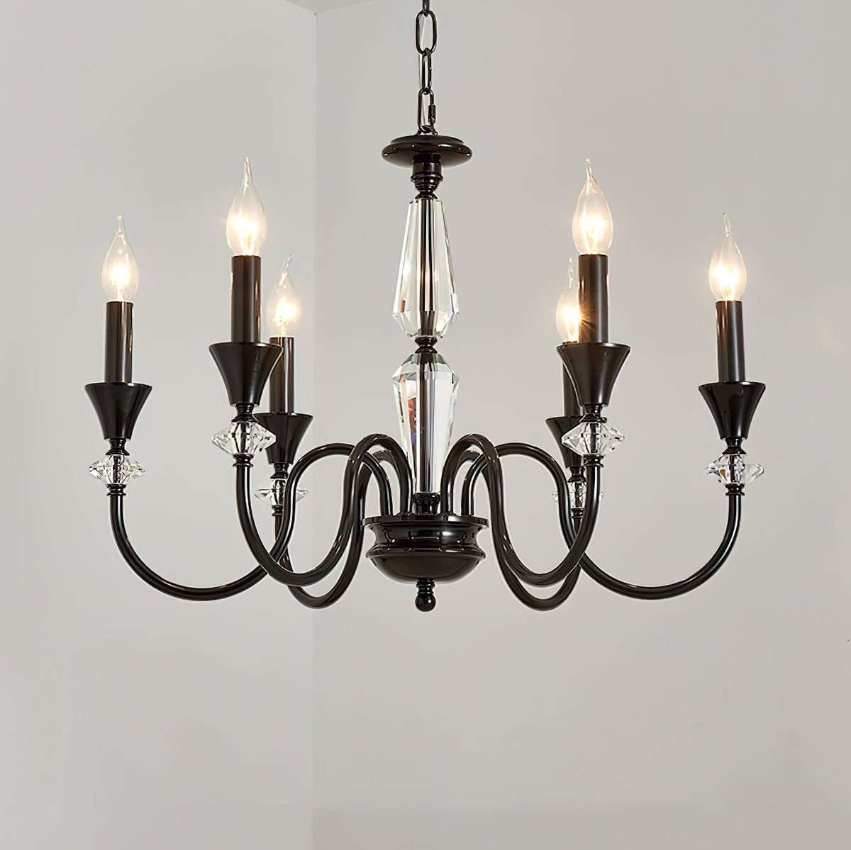 Noir Candelabra Chandelier – Ambient Illumination in Luxury Interior Setting View 15