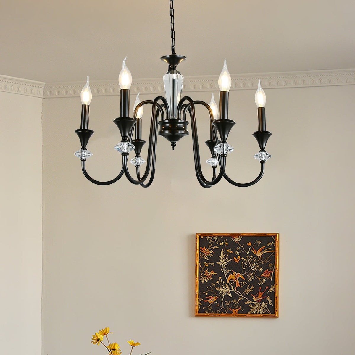 Noir Candelabra Chandelier – Ambient Illumination in Luxury Interior Setting View 10