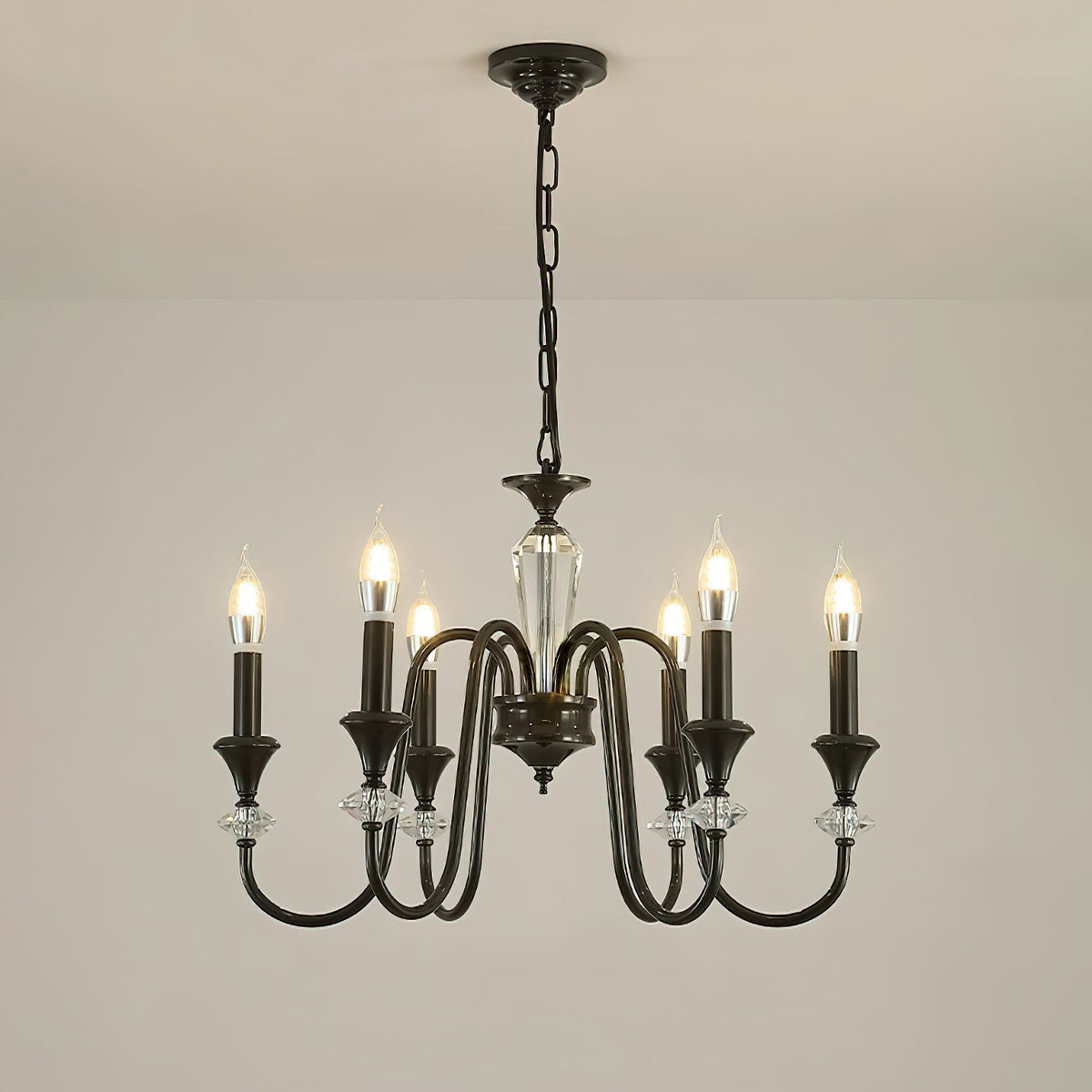 Noir Candelabra Chandelier – Ambient Illumination in Luxury Interior Setting View 17