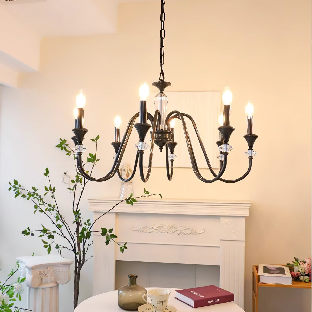 Noir Candelabra Chandelier – Ambient Illumination in Luxury Interior Setting View 9