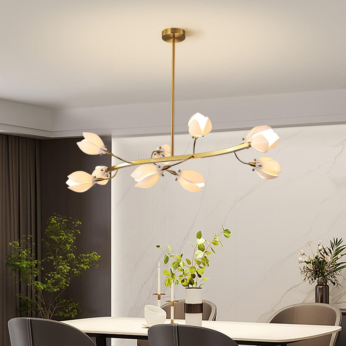 Porcelain Magnolia Curated Hand-Thrown Ceramic C – spatial dining room perspective