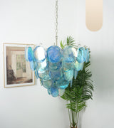 Blue Glass Disc Curated Mouth-Blown Frosted Glas – structural canopy joint detail