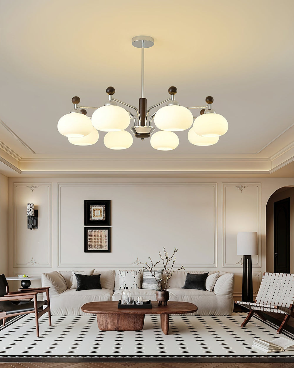 Bogart Curated Mouth-Blown Frosted Glass Chandel
