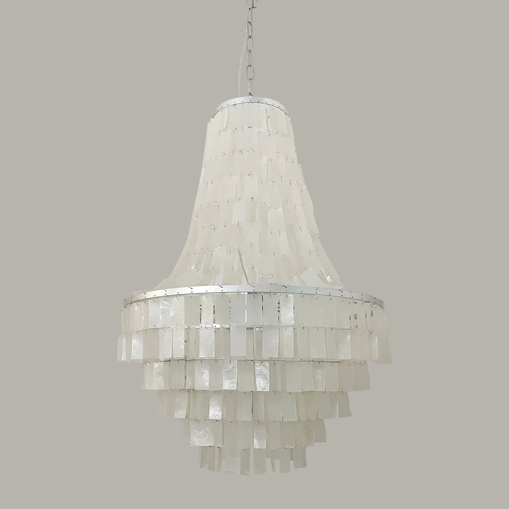 Boho Shell Tiered Curated Iron & Glass Chandelie – ∅ 25.6 x H 37.4 finish configuration