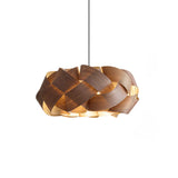 Braella Curated Solid Hardwood Pendant Light – illuminated warm ambiance setting #1