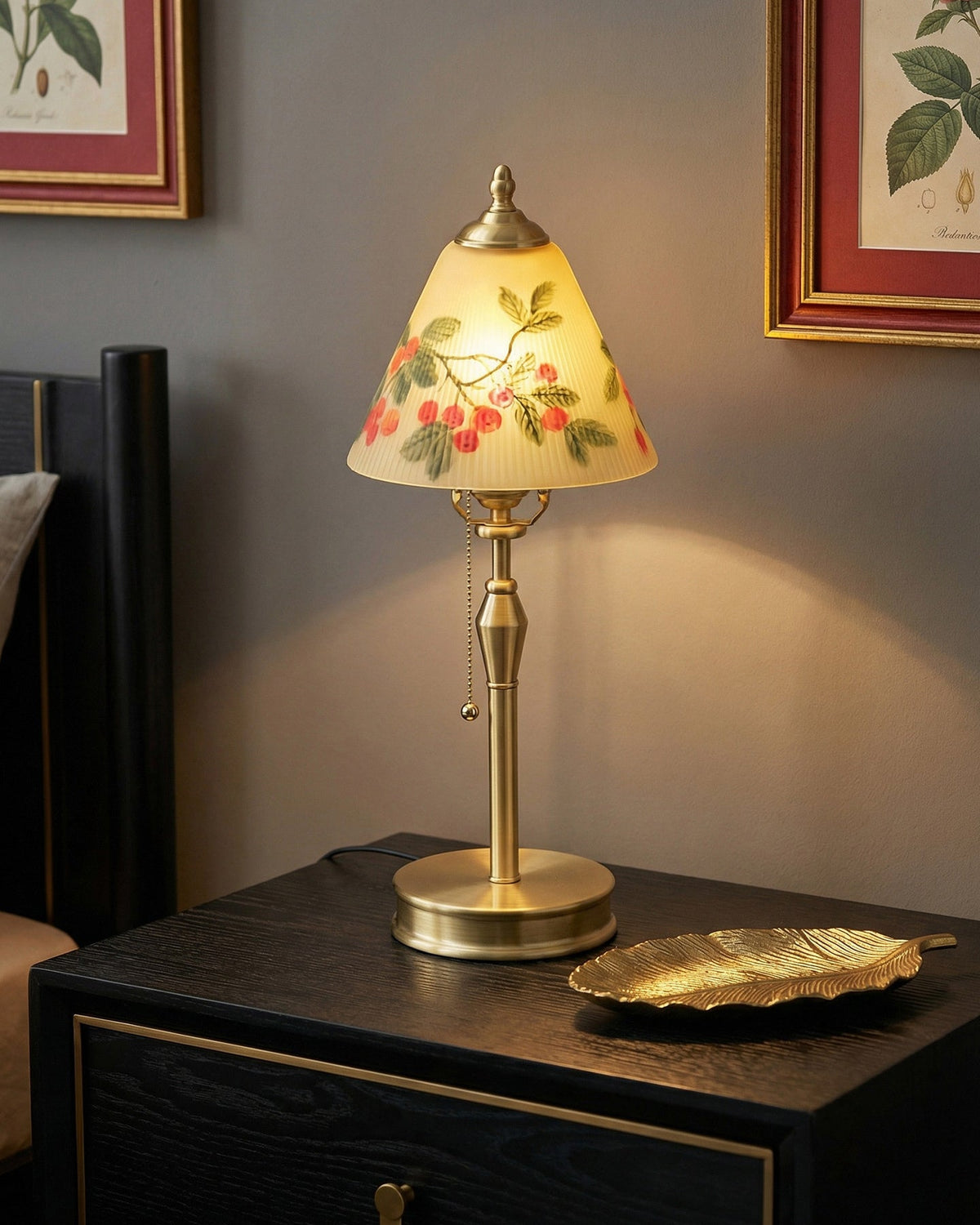 Bramelle Curated Mouth-Blown Frosted Glass Table – illuminated warm ambiance setting