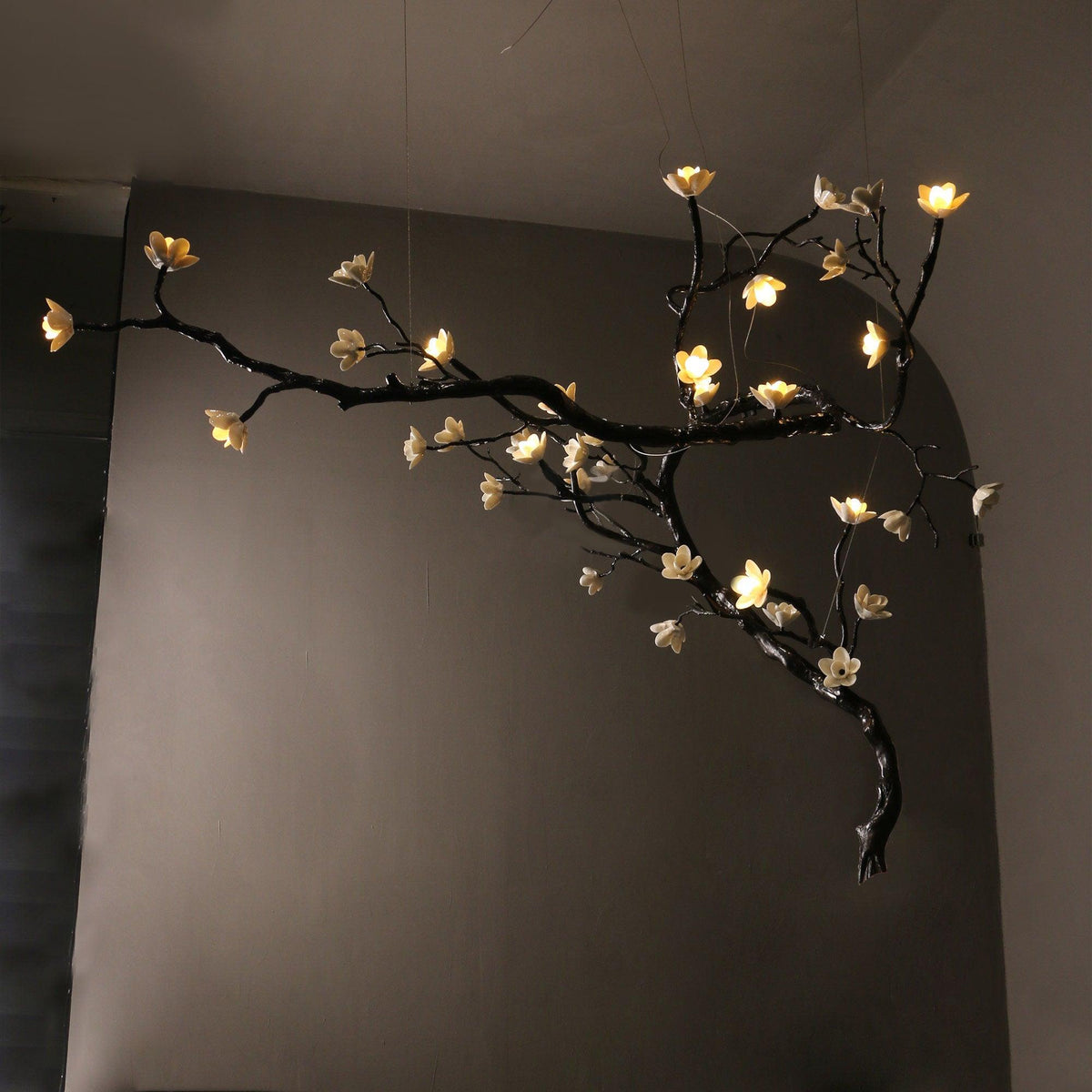 Branch Flower Curated Solid Brass Chandelier – handcrafted surface texture