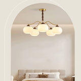 Persimmon Glass Globe Curated Mouth-Blown Froste – spatial dining room perspective