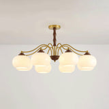 Persimmon Glass Globe Curated Mouth-Blown Froste – 5 heads ∅ 27.6 x H 16.9   Dia 70cm x H 4 finish configuration